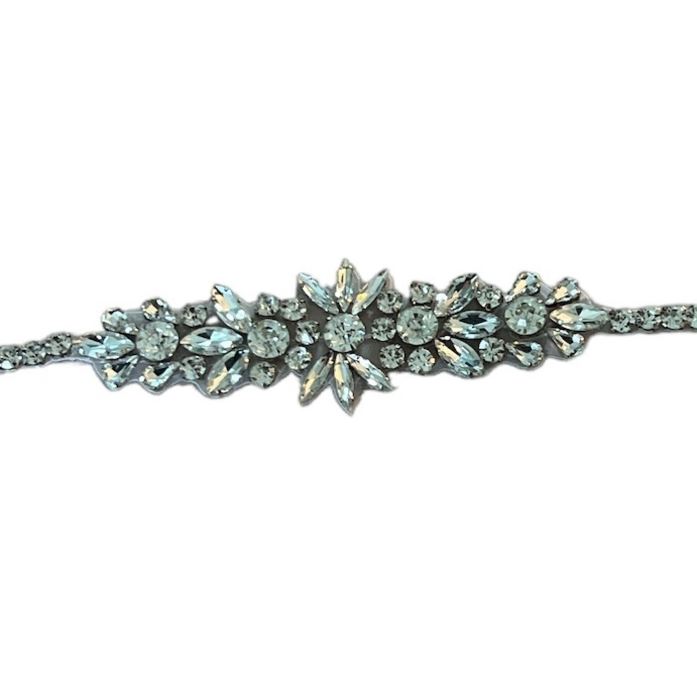 Rhinestone Satin Ribbon Belt or Sash
